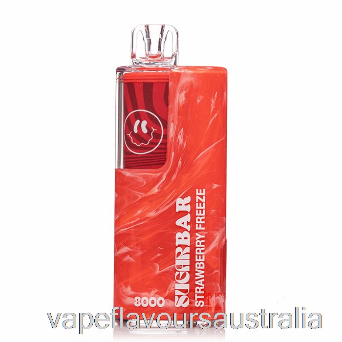 Vape Nicotine Australia Sugar Bar SB8000 0% Zero Nicotine Disposable Strawberry Freeze